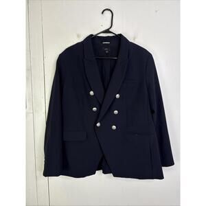 Express Blazer Womens Extra Large Super Soft Twill Double Breasted Navy Corp